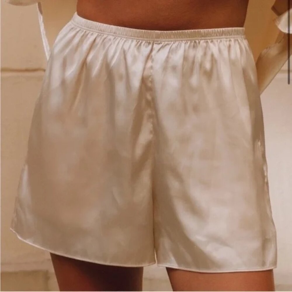 Daily Drills Satin Cream Shorts